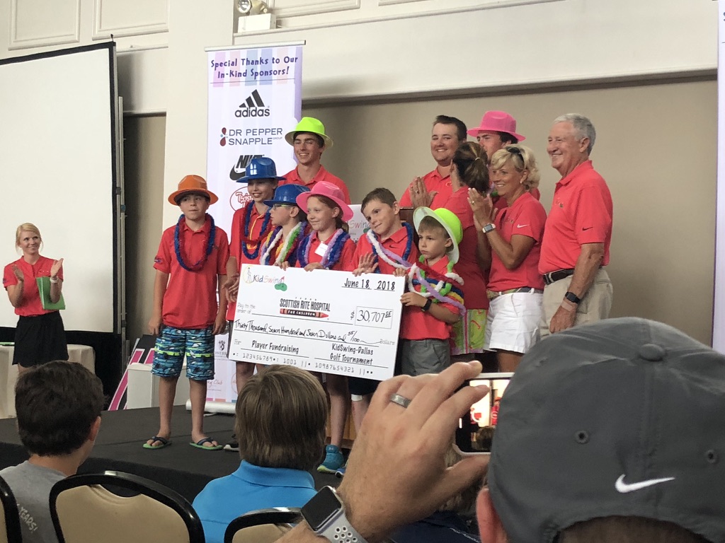 Andrew Hillman. Mighty Fore and KidSwing players on a Brookhaven Country Club green